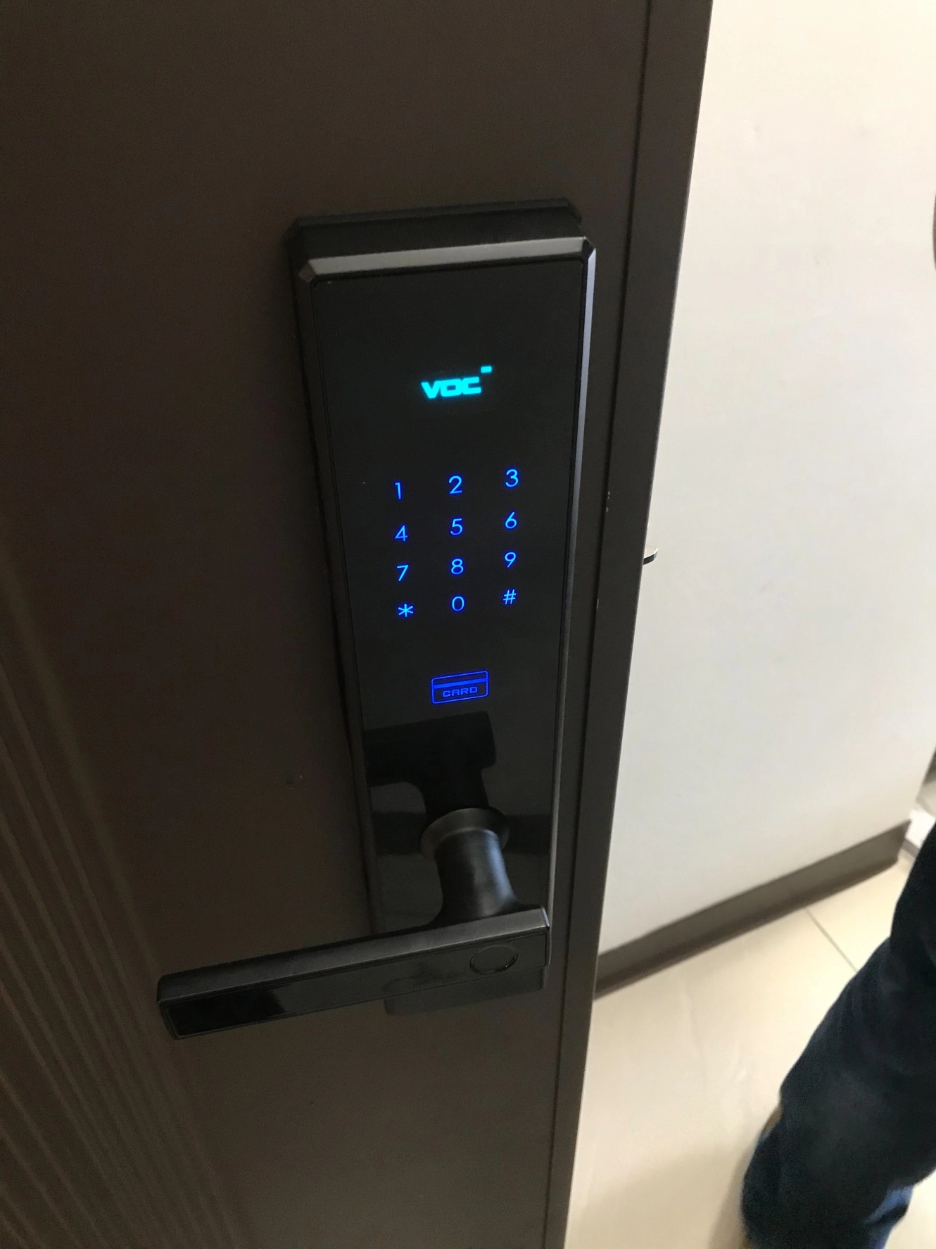 住家大門黑色密碼把手電子鎖