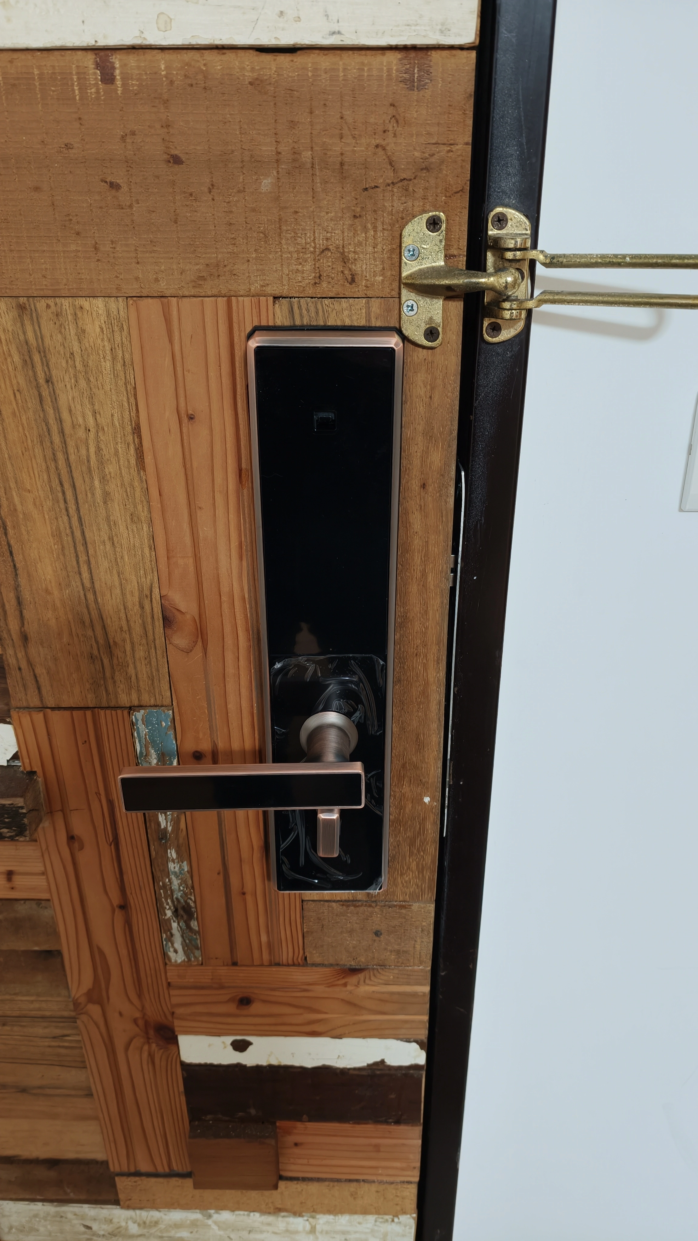 住家木門黑色把手密碼電子鎖